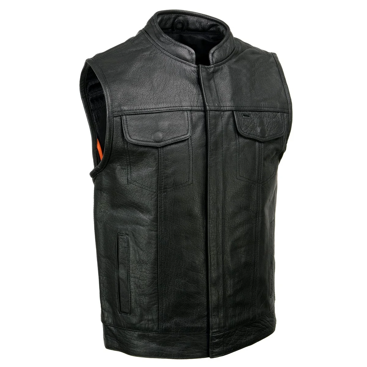Crafted Milwaukee Leather SH2036 Men's Black Club Style' Open Neck Leather Vest Prestigious