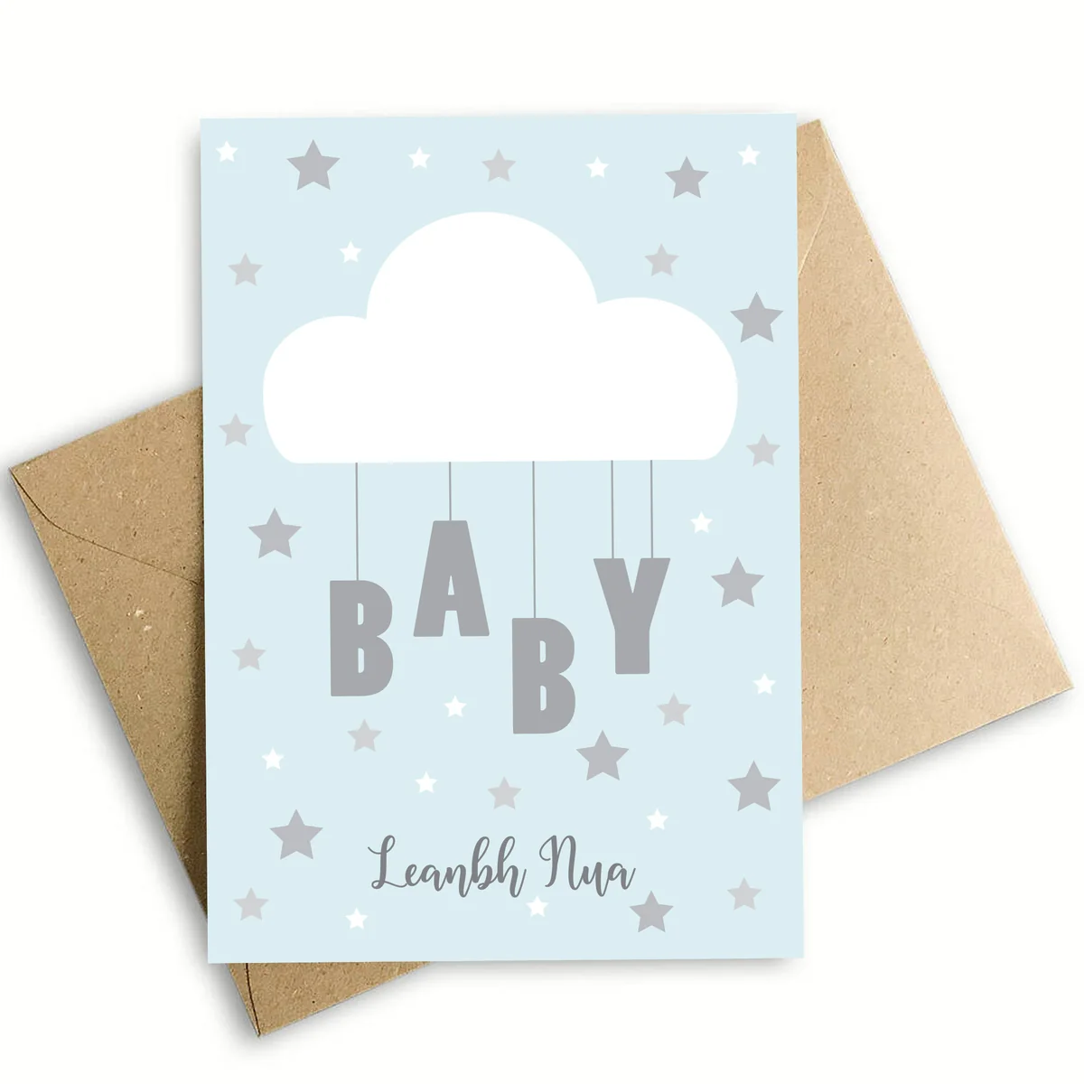 Trusted New Baby Blue Greeting Card Secure