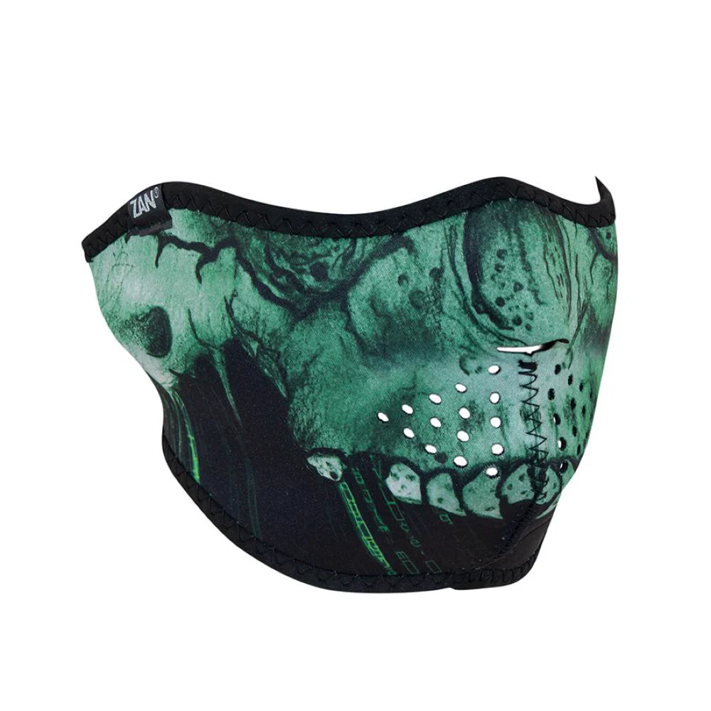 Elite ZanHeadgear WNFM452H Half Mask Neoprene Cyber Skull Powerful