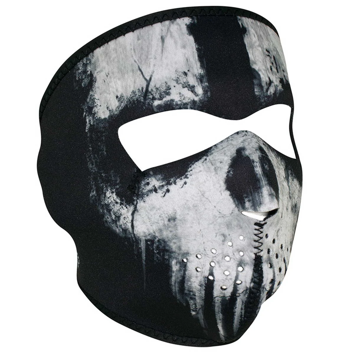 Easy-to-Use ZanHeadgear WNFM409 Neoprene Skull Ghost Full Face Mask Black and White Smooth