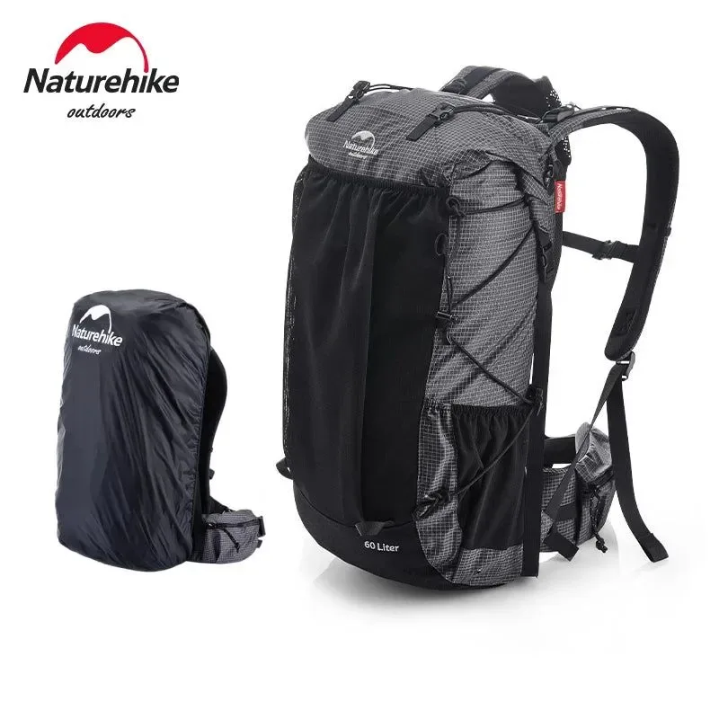 Sustainable Hiking Backpack Outdoor Sports Bag - 60 5L Large Capacity Ergonomic Design Waterproof Camping Travel Backpack Organic