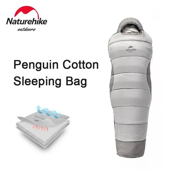 Traditional Naturehike Penguin Cotton Sleeping Bag – P300 P400 Winter Mummy Bag with Down-Cotton Fill 220×80cm Pure