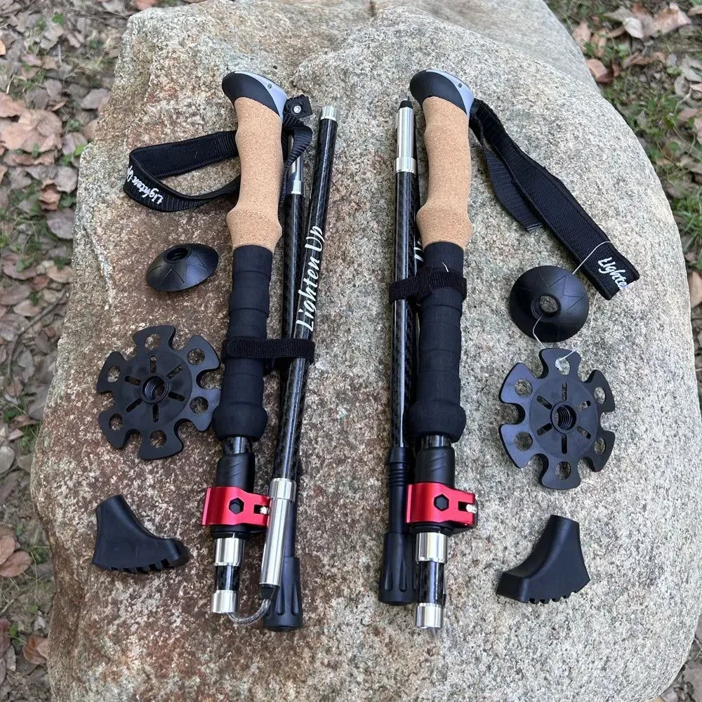 Exceptional Ultralight Carbon Fiber Trekking Poles Folding Hiking and Nordic Walking Sticks with Quick Flip-Lock Trekking Poles Ultralight Carbon Fiber Folding Hiking Nordic Walking Stick Quick Flip-Lock Telescopic Crutches Luxury