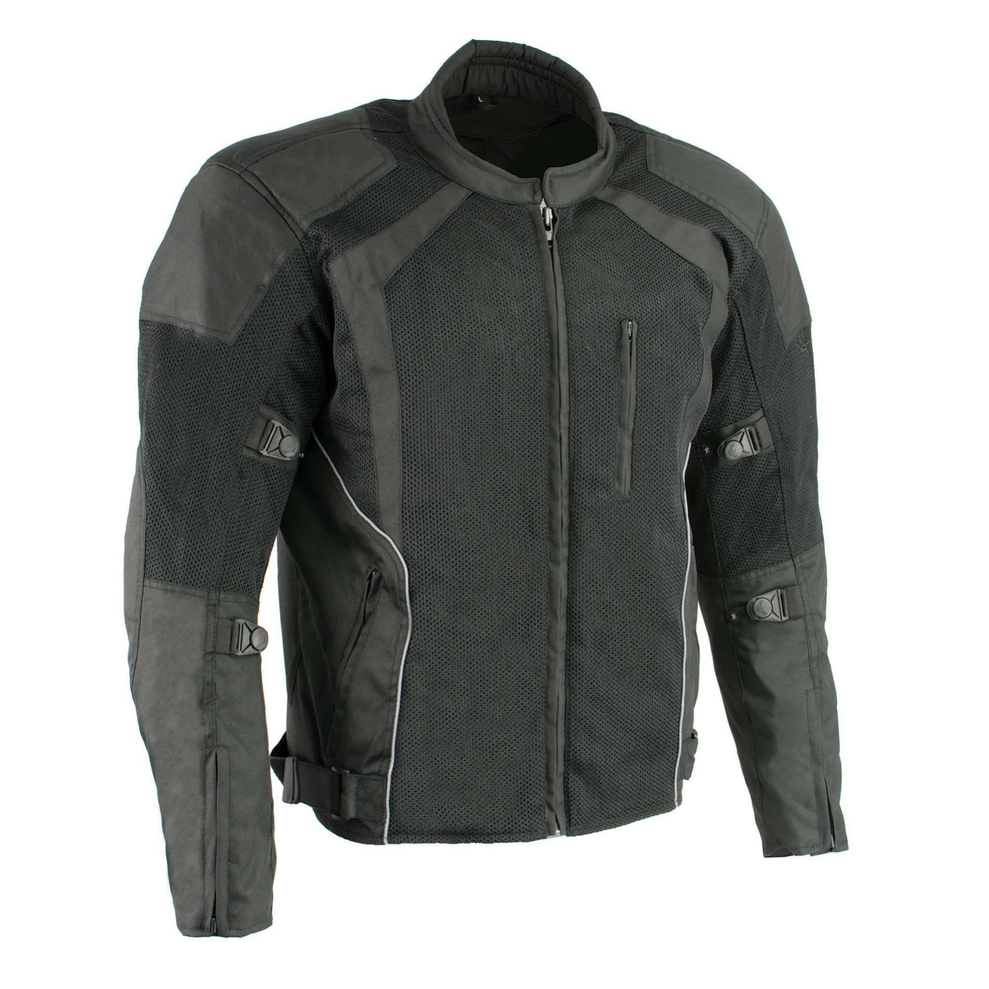 Versatile Milwaukee Leather MPM1793 Black Armored Mesh Motorcycle Jacket for Men - All Season Biker Jacket World-Class