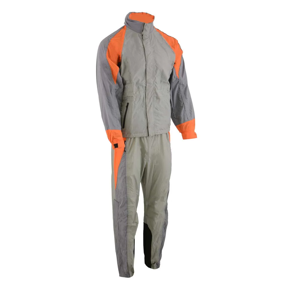 Efficient Milwaukee Leather SH2346SGO Men's Gray and Orange Water Resistant Rain Suit with Reflective Piping Relaxed