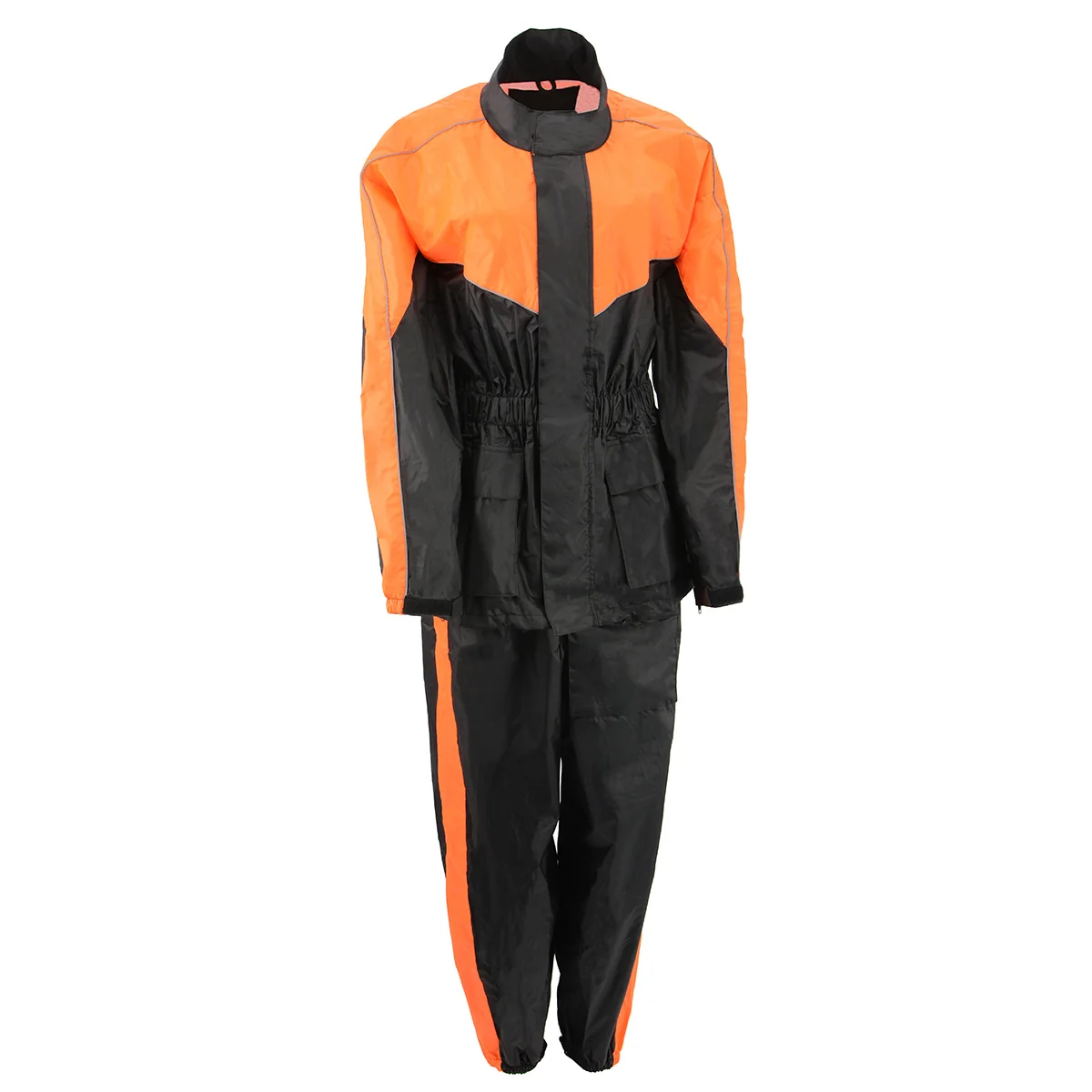 Organic NexGen Ladies XS5001 Black and Orange Water Proof Rain Suit with Reflective Piping Next-Generation