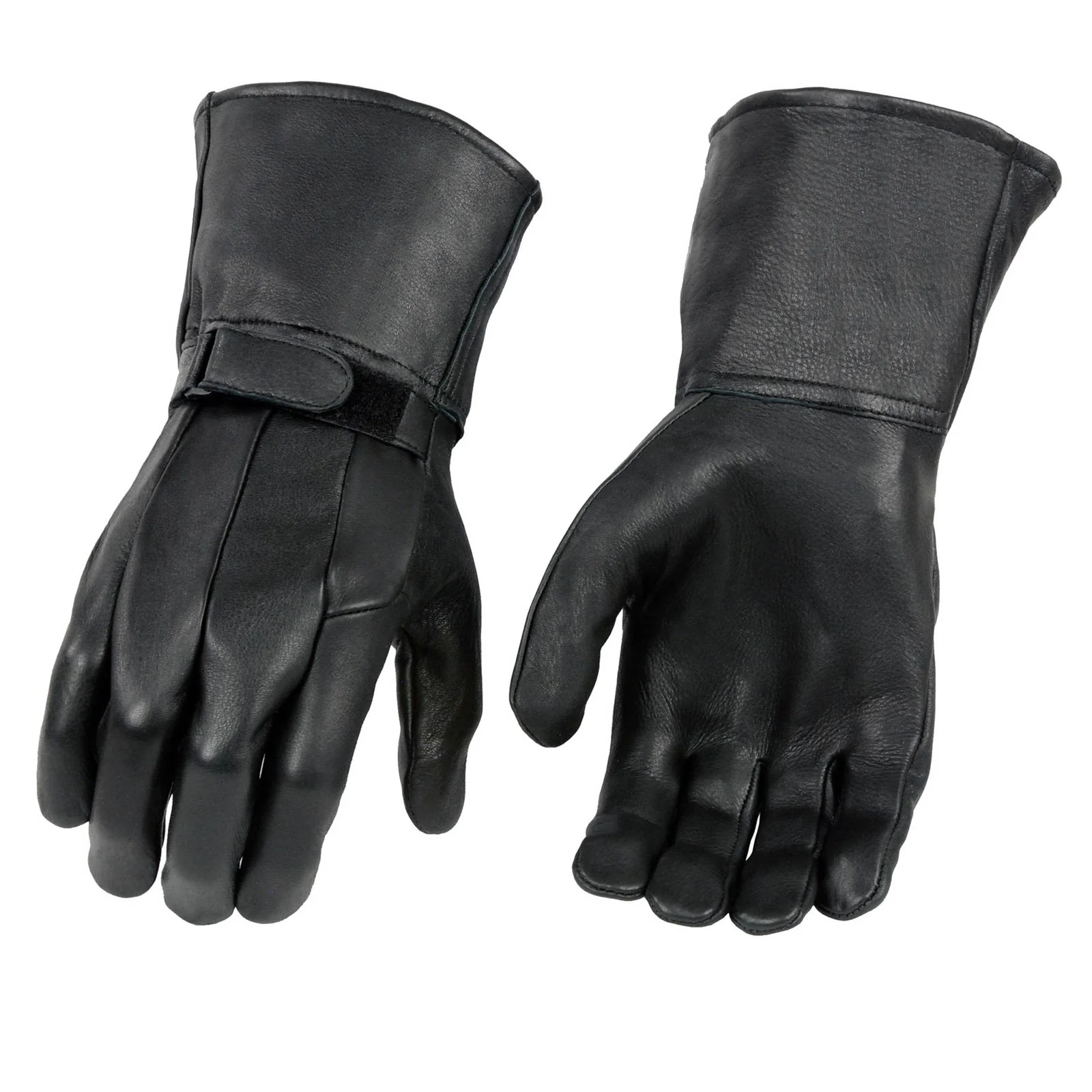 Clean Milwaukee Leather SH864TH Men's Thermal Lined USA Deerskin Black Leather Gauntlet Motorcycle Winter Gloves Fashionable
