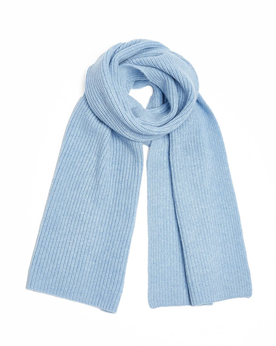 Excellent Foxford Blue Ribbed Cashmere Scarf Proven