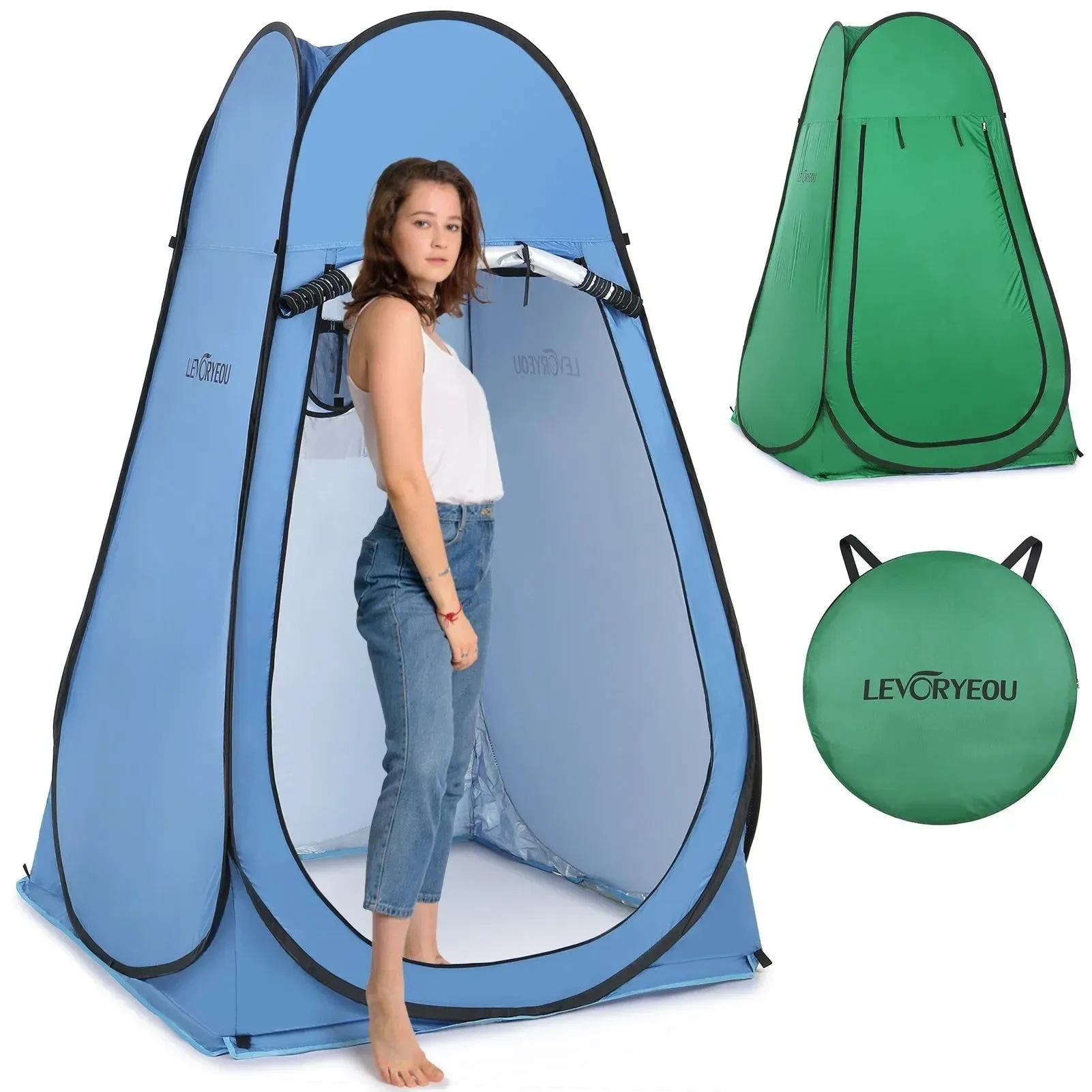Enhanced Pop Up Privacy Shelter Tent - Portable Outdoor Camping Beach Instant Shower Toilet Changing Tent with Window High-Quality
