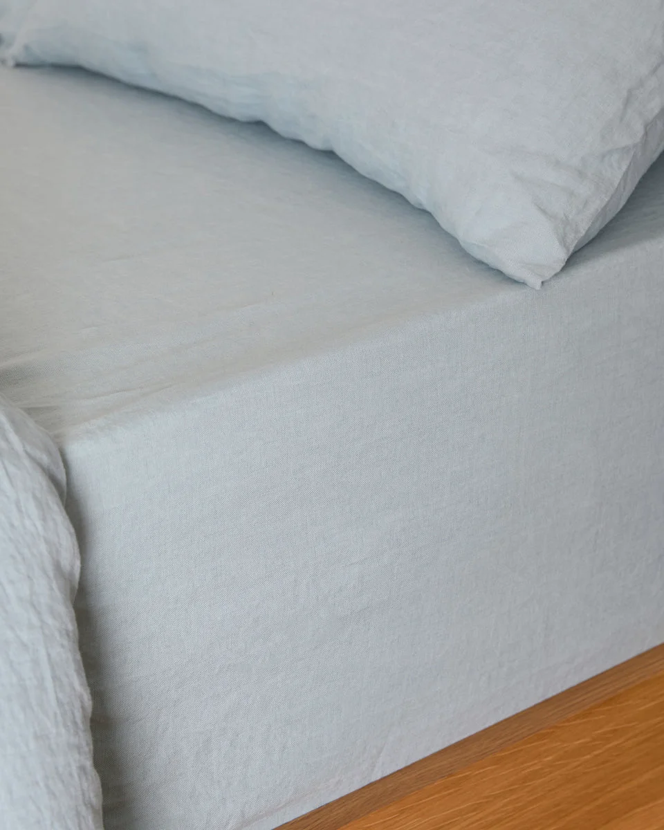 Smart Foxford Cloud Pure Linen Fitted Sheet Genuine