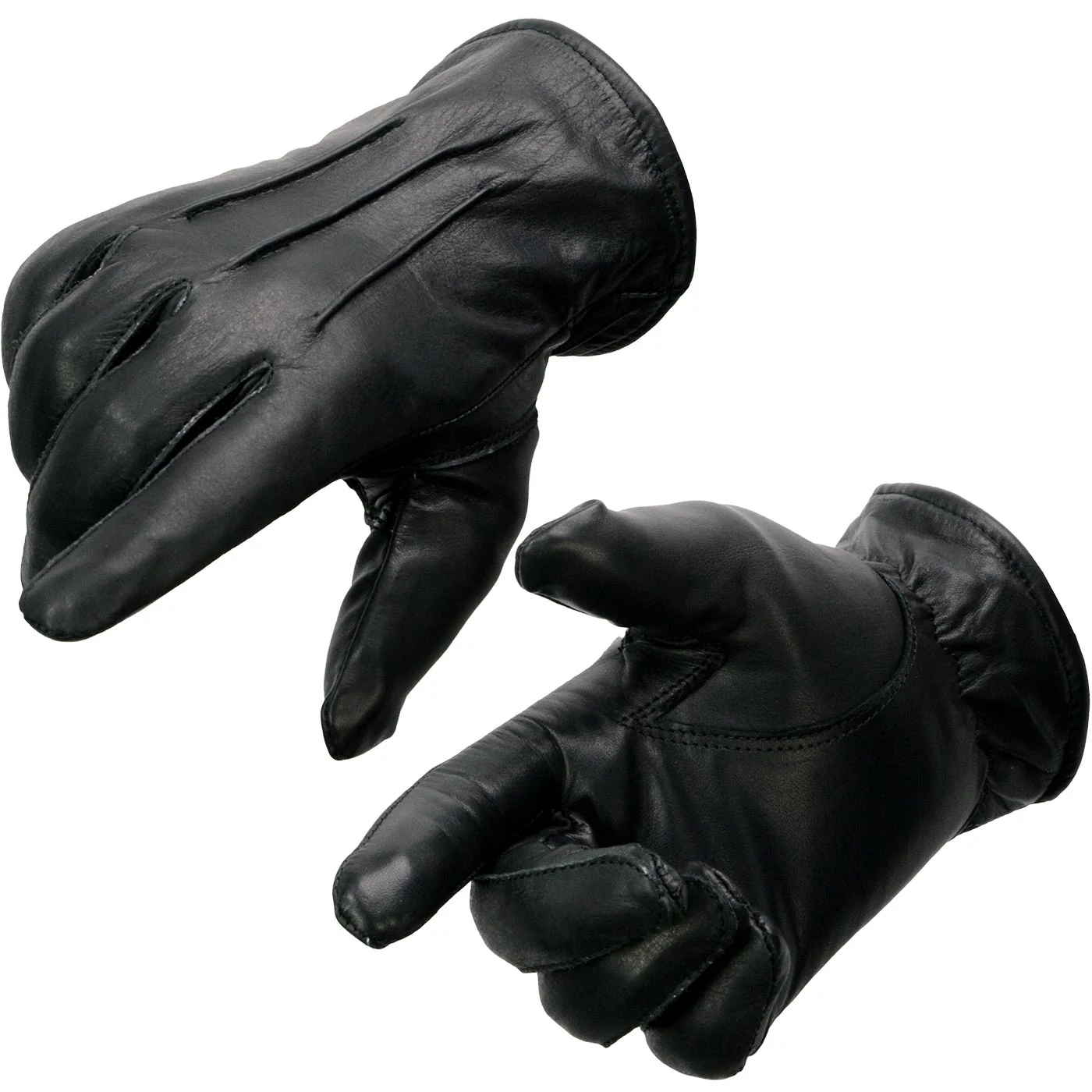 Soft Milwaukee Leather SH234 Men's Black Thermal Lined Leather Motorcycle Gloves w Cinch Wrist Closure Breathable