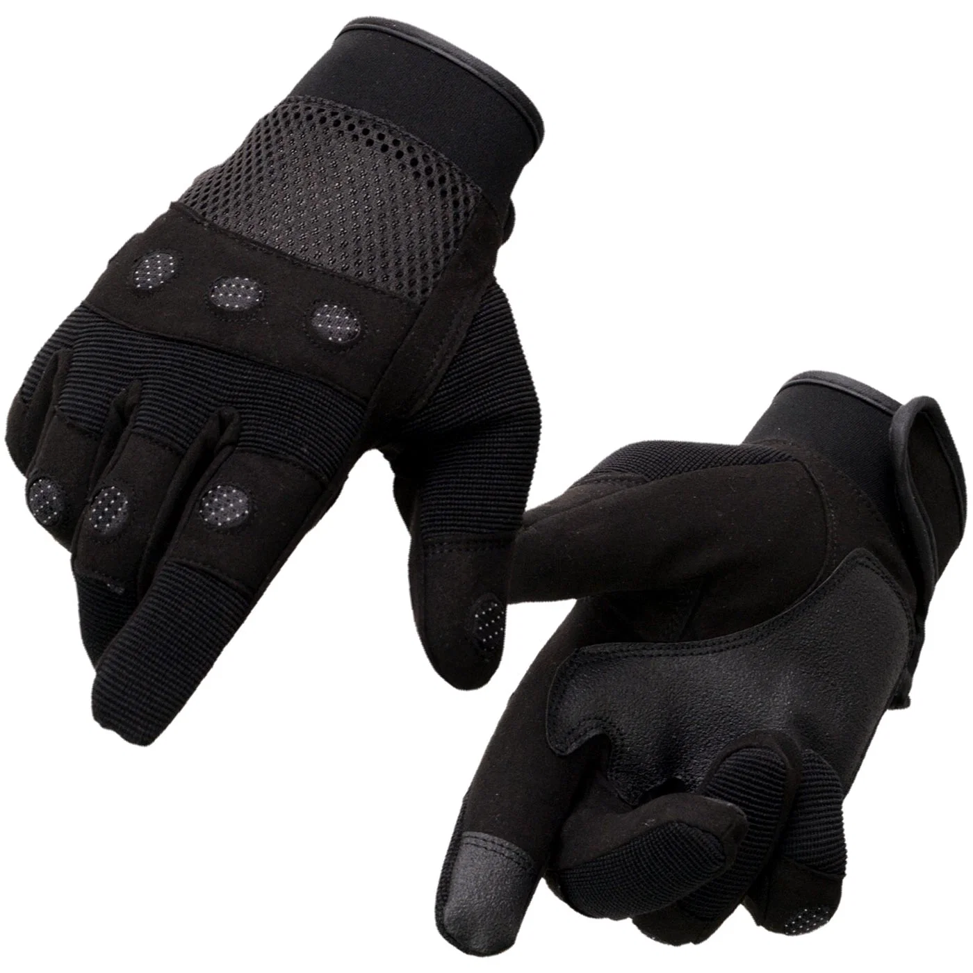 Sophisticated Milwaukee Leather SH761 Men's Black Textile Padded Knuckle Mechanics Gloves with Amara Palm Premium