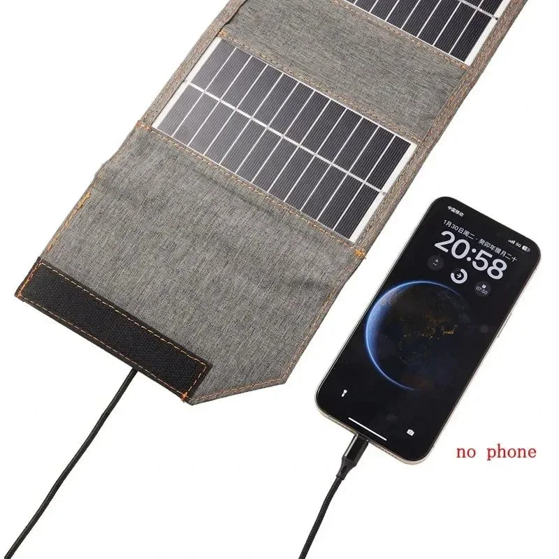 Exceptional 130W 80W Folding Solar Panel USB 5V Solar Charger Portable Solar Cell Outdoor Power Bank for Camping and Hiking 3 in 1 Cable Flexible