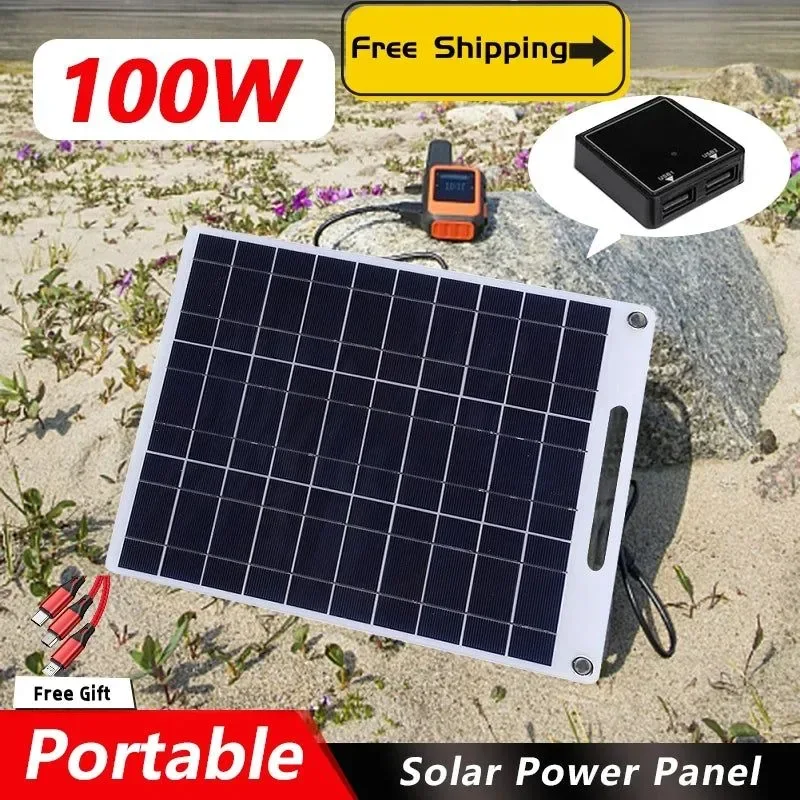 Proven RZ 100W Solar Panel USB Waterproof Outdoor Hike Camping Portable Cells Battery Solar Charger Plate for Mobile Phone Power Bank Responsible