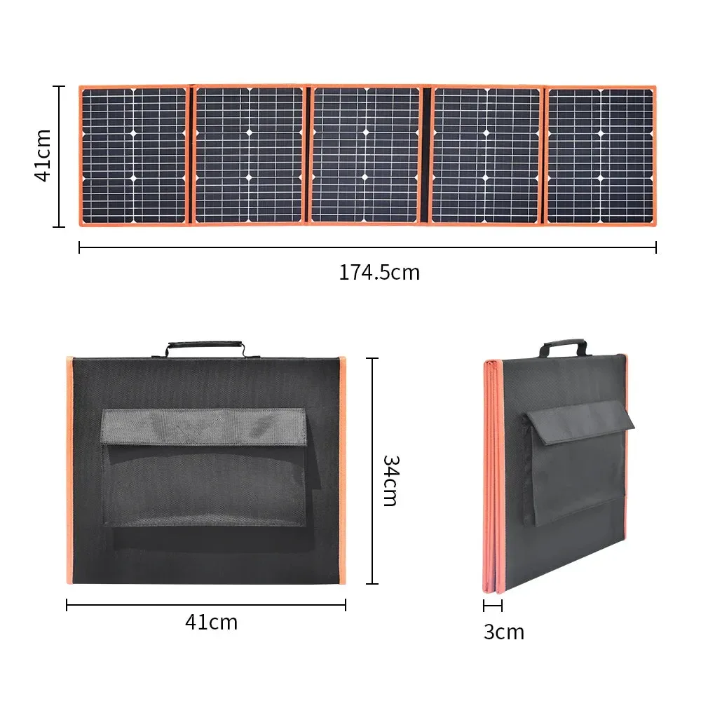 Easy-to-Use Foldable Solar Panel 30W 50W 60W 80W 100W 150W 200W Portable Photovoltaic Solar Panel for Hiking Power 12V Battery Charger Natural