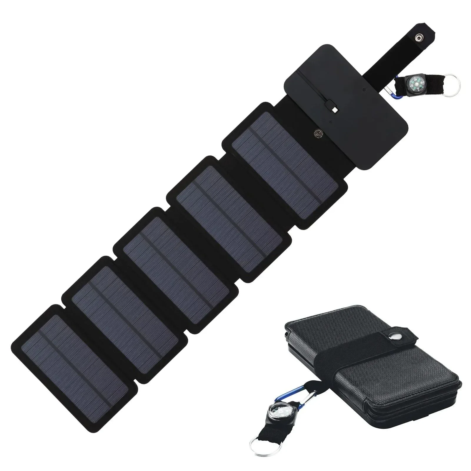 Green Foldable Solar Panel Charger 5V Waterproof Portable Mobile Power for Outdoor Camping Hiking Sophisticated