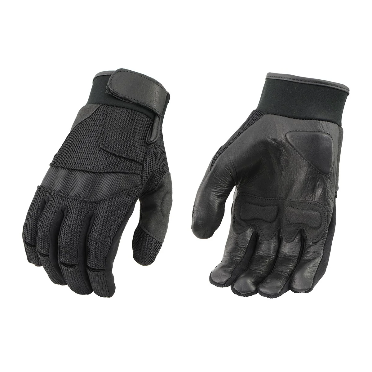 Contemporary Milwaukee Leather SH879 Men's Black Leather Mesh Racing Motorcycle Hand Gloves W Gel Padded Palm Excellent