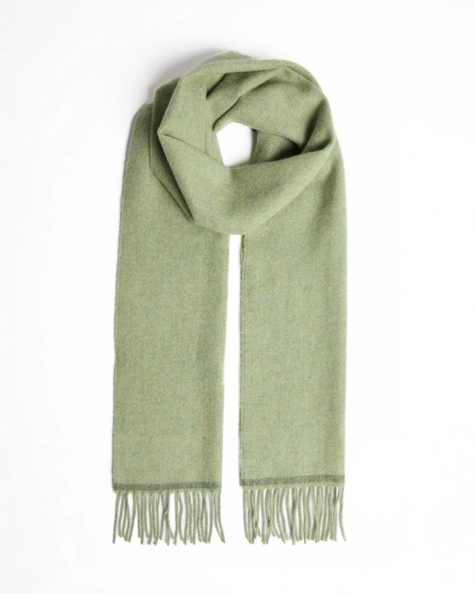 Premium Material Foxford Green Melange Lambswool Scarf Reusable