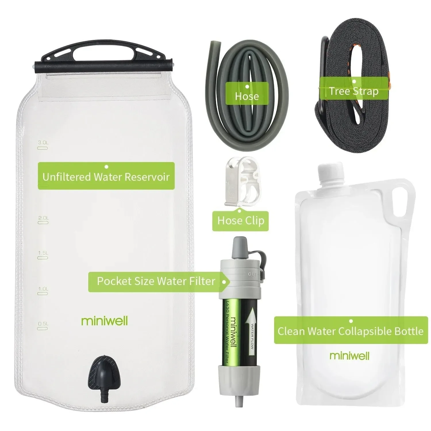 Healthy Miniwell Water Purifier Straw Filter for Hiking Camping Survival Emergency Classic