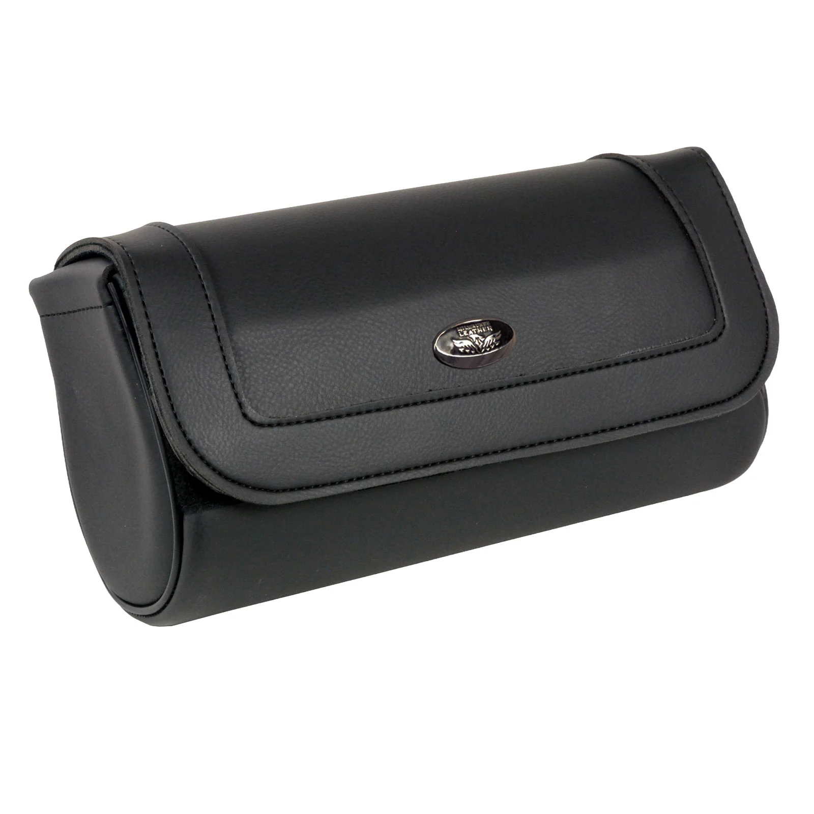 Traditional Milwaukee Leather SH61401 Black Medium Motorcycle Windshield PVC Tool Bag with Velcro Closure Practical