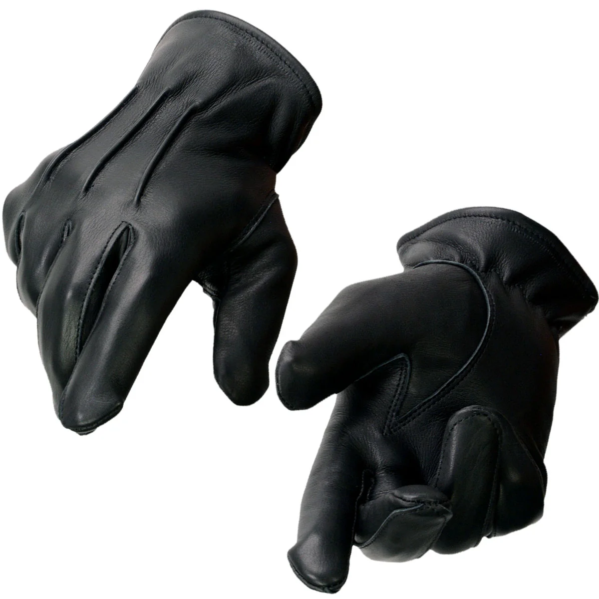 Secure Milwaukee Leather SH865 Men's Black Thermal Lined USA Deerskin Leather Motorcycle Winter Rider Gloves Organic