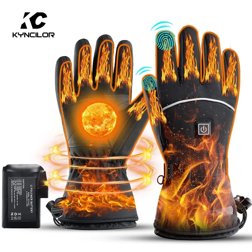 Outstanding Motorcycle Gloves Winter Fleece Heated Touch Screen Waterproof Hiking Gloves Certified
