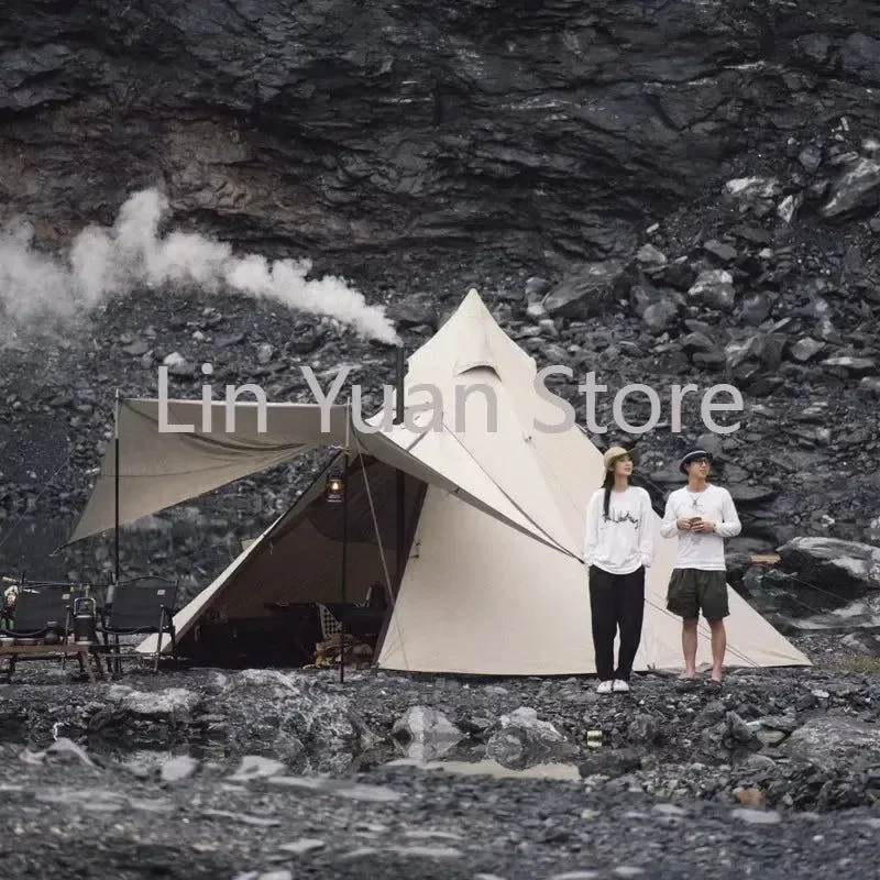 Breathable Sunshade Octagonal Pyramid Tent with Snow Skirt Fine