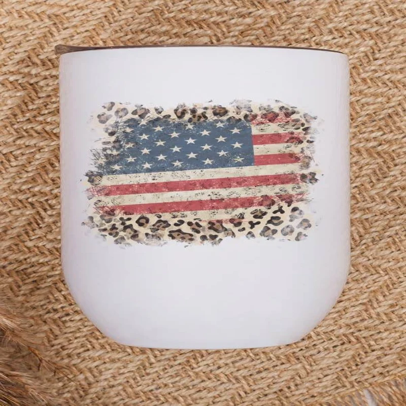 Healthy Patriotic Leopard Tumbler Flexible