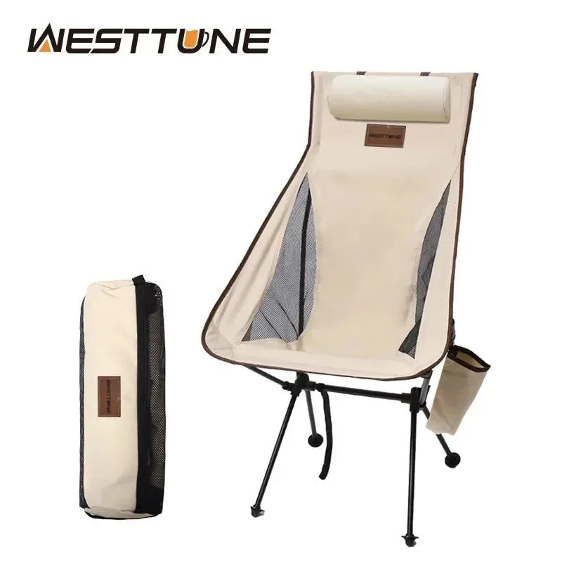 Eco-Friendly Portable Folding Camping Chair with Headrest – Lightweight Aluminum Alloy 330 lb Capacity 30-Second Setup Green