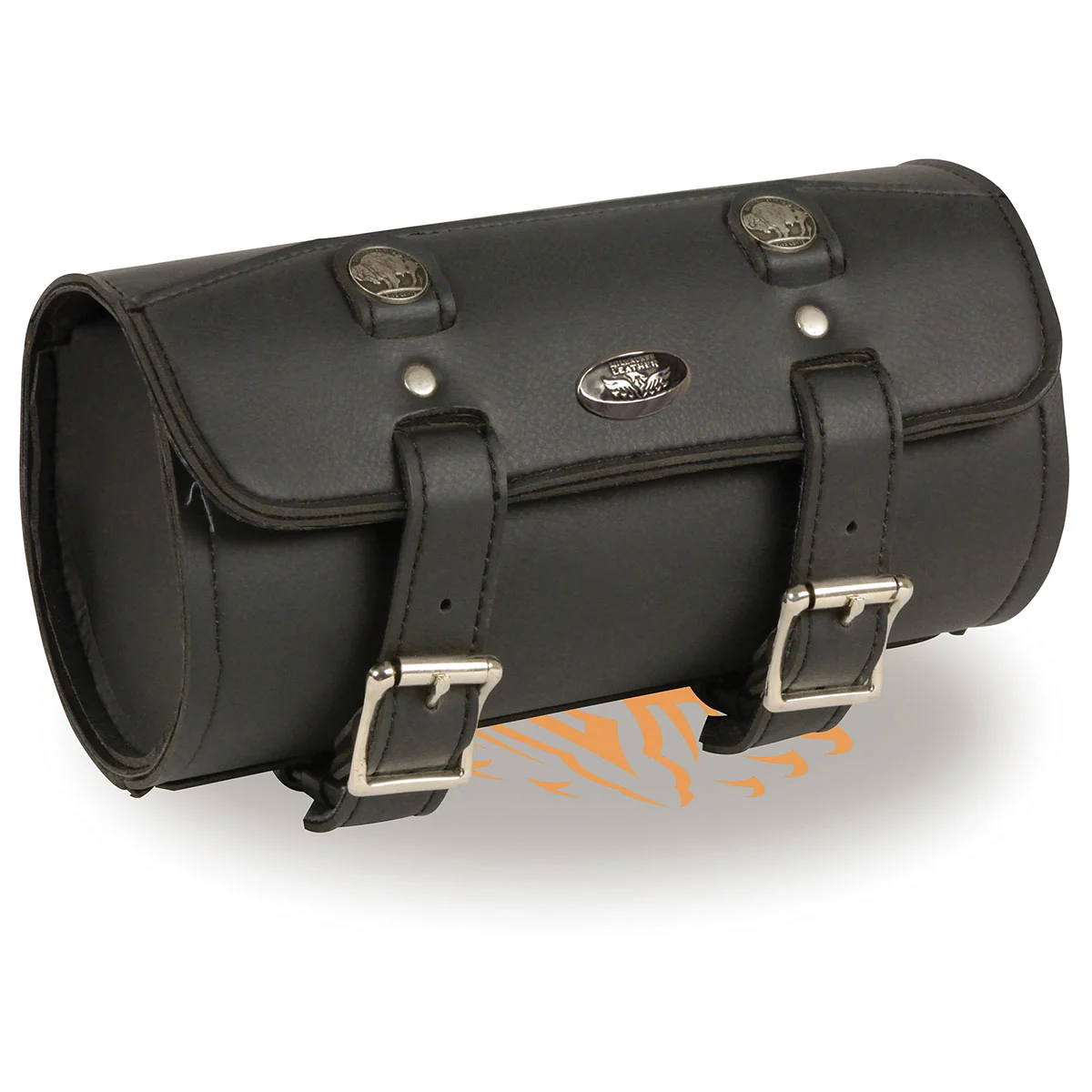 Traditional Milwaukee Leather MP8520 Black Small PVC Motorcycle Windshield Tool Bag with Buffalo Nickel Snaps Reusable