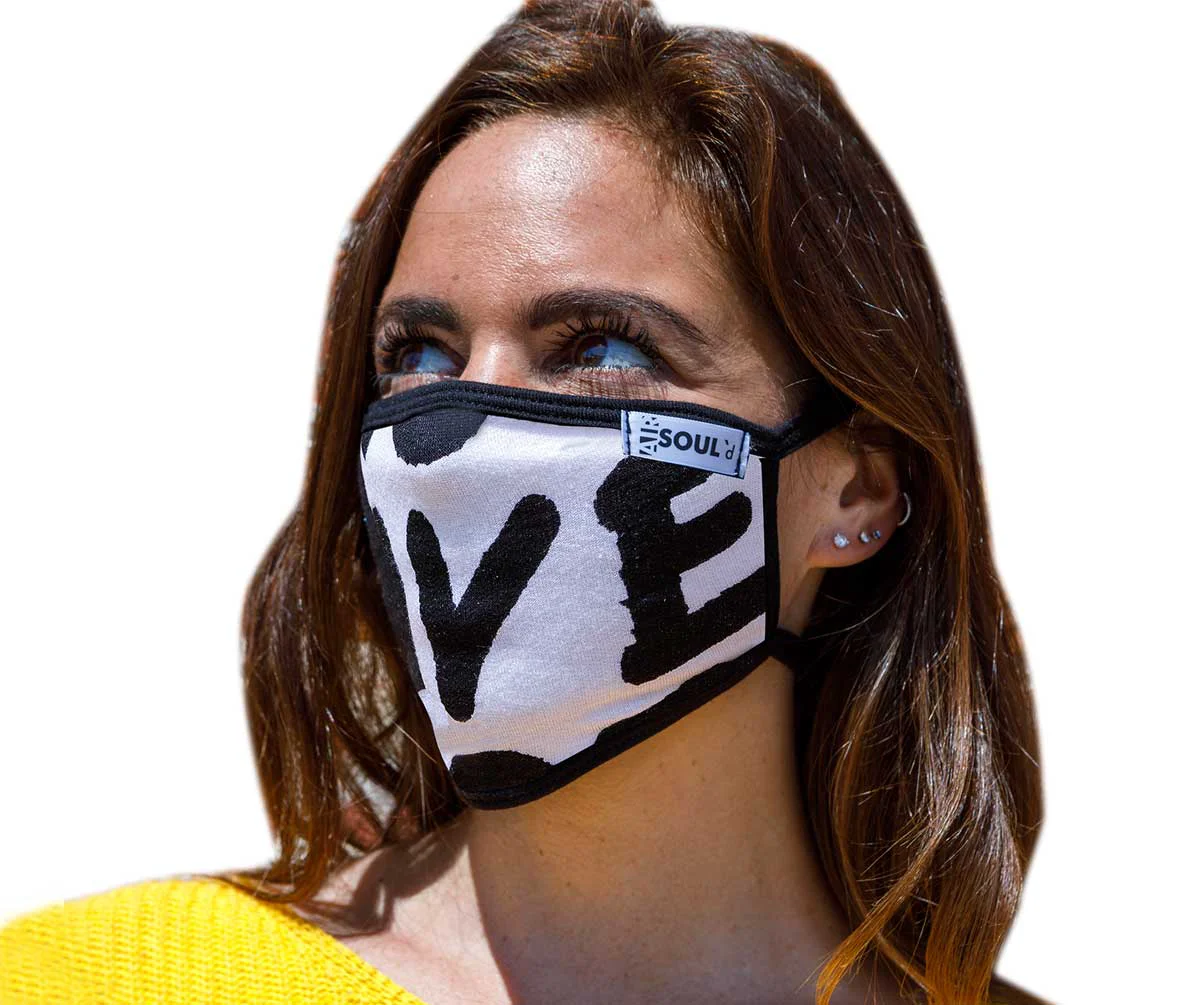 Flexible Air Soul MP7923FM 'Love' Protective Face Mask with Optional Filter Pocket Comfortable