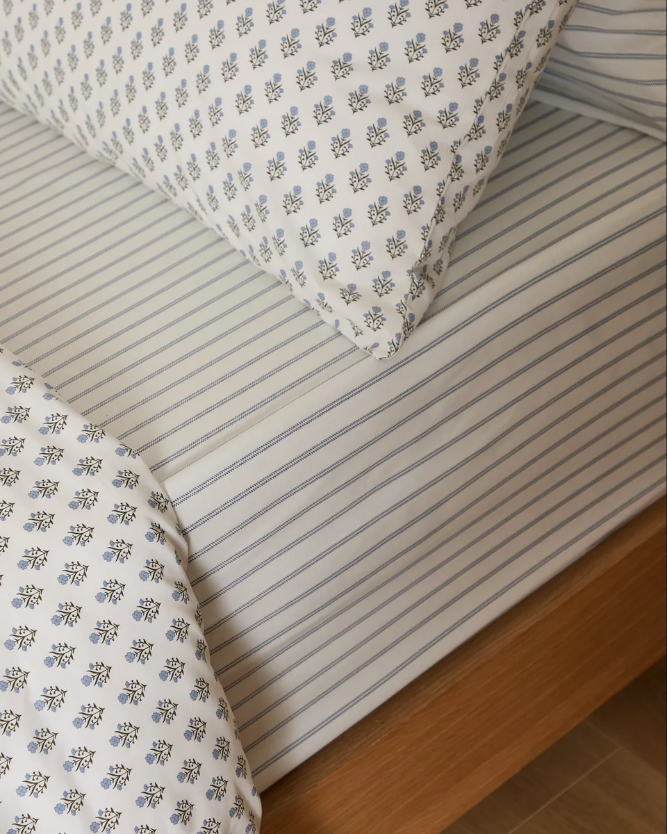 Specialty Foxford Emma Pinstripe Fitted Sheet Green