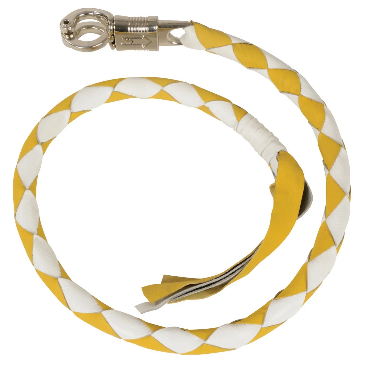 Top-Quality Milwaukee Leather 36'' Leather Whip - White and Yellow Get Back Whip for Handlebar - Biker Whip - MP7900 Versatile