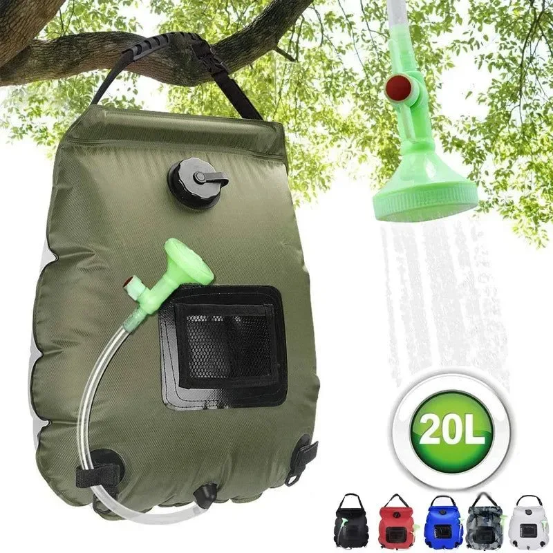 Convenient 20L Outdoor Camping Shower Bag - Solar Heating Portable Folding Bath Equipment Elegant