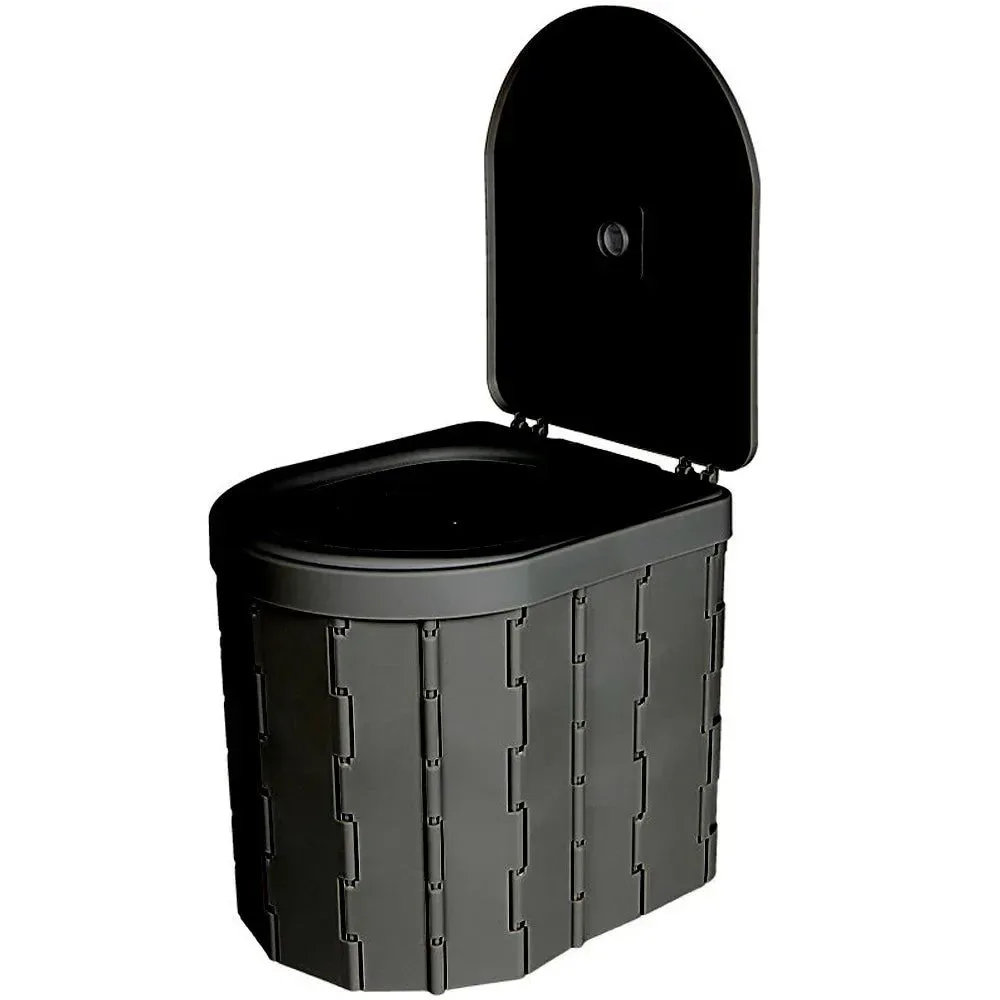 Smooth Portable Camping Toilet - Convenient Car-mounted Folding Toilet for Travel Adult Children Elderly Odor-proof Non-slip Easy-to-Use