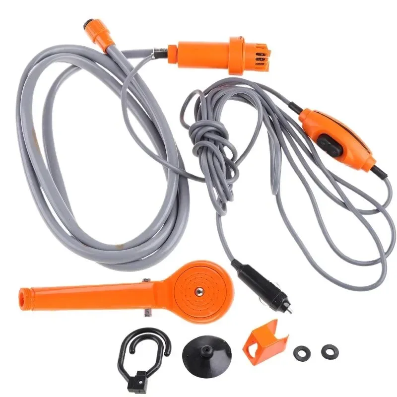 Easy-to-Use 12V Portable Camping Shower Pump Kit - Outdoor Shower for Car Washing Plant Watering and Travel Enhanced