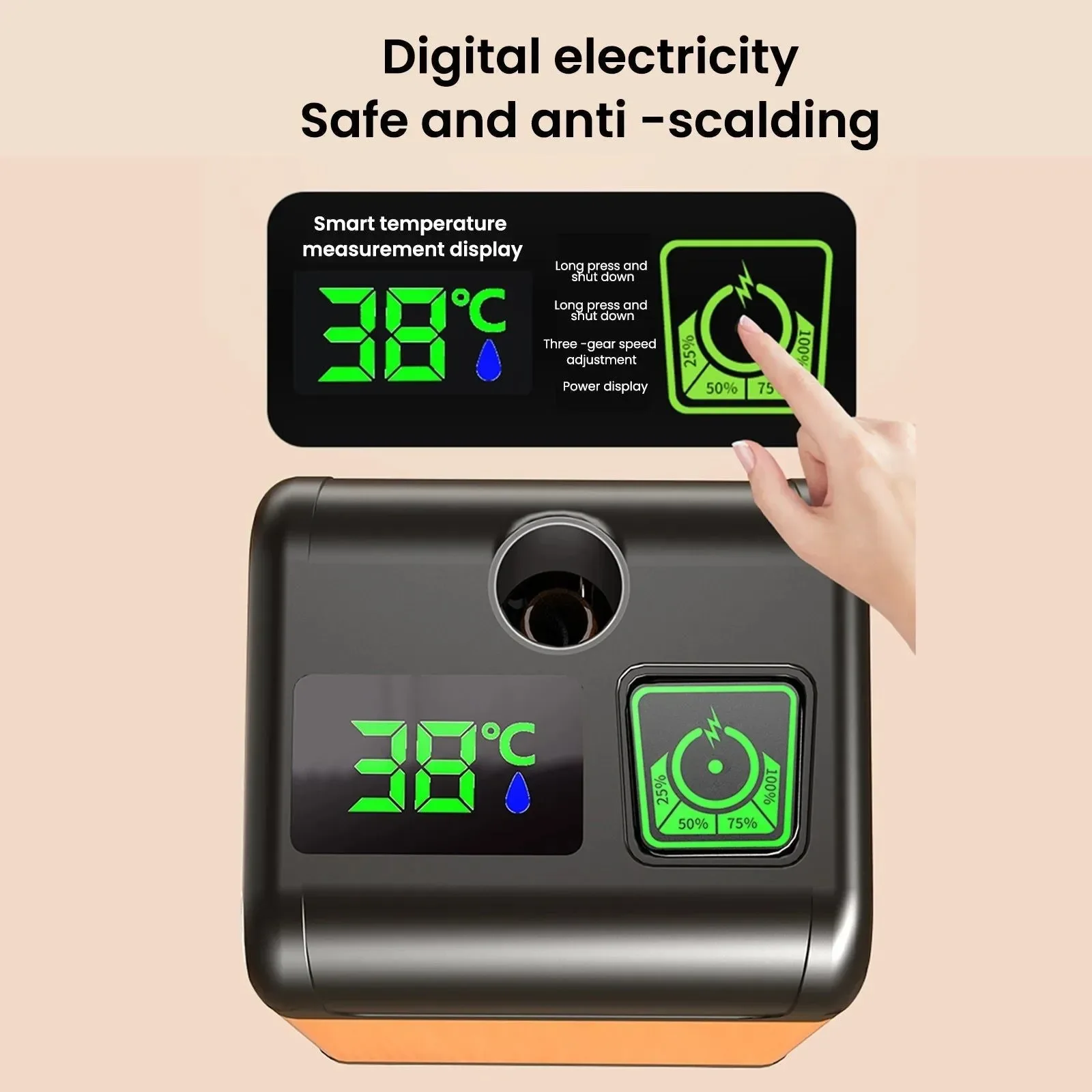 Innovative Portable Electric Camping Shower Pump - IPX7 Waterproof with Digital Display and Sucker for Camping Beach Dormitory Durable