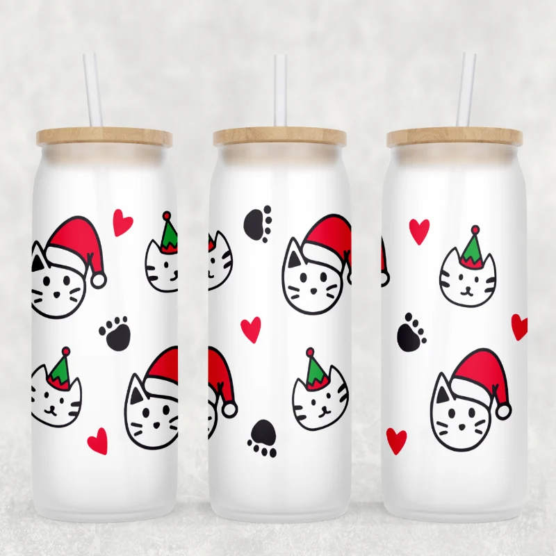 Minimalist Christmas Cats Tumbler Breathable
