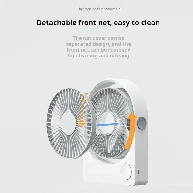 Fast Portable 2000mAh Desktop Fan - Three-Speed Quiet I for Office Travel Camping Classic