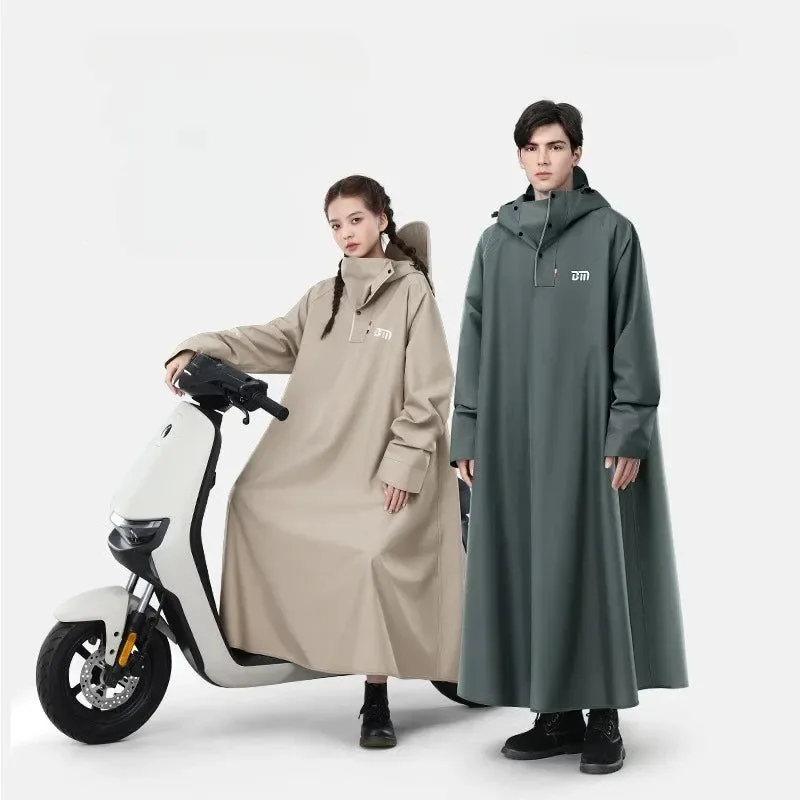 Secure Korean Fashion Long Raincoat - Thickened Oxford Waterproof Hooded Rain Poncho Lightweight