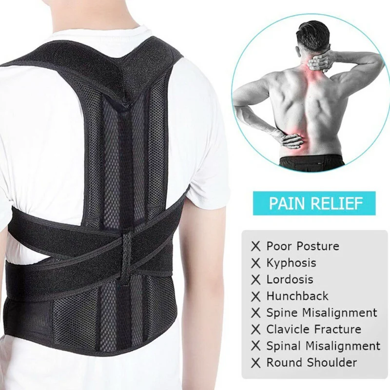 Minimalist The Part Adjustable Posture Corrector Brace for Comfort and Support Versatile