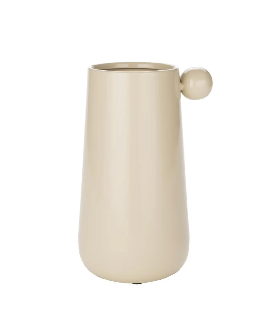 Carefully Designed Dot Vase Beige- Medium Green