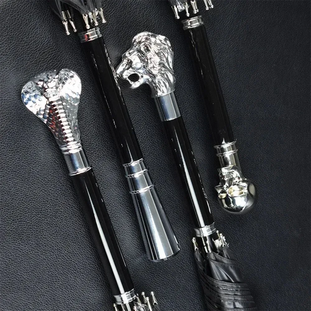 Smart Luxury High Density Zodiac Design Umbrella – Long Handle Manual Open Black Rubber Grip 11 Styles Clean