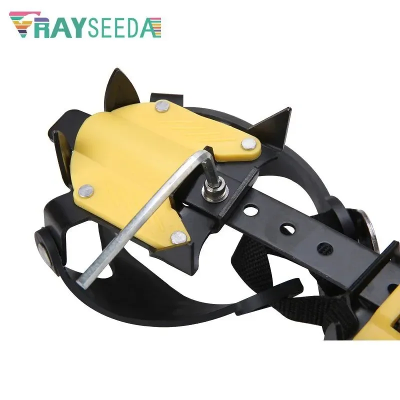 Versatile Professional 10-Teeth Antislip Climbing Crampons – High Strength Manganese Steel Ice Cleats Green