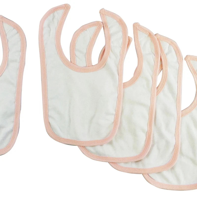 Innovative Baby Bib Set with Pink Trim – White Elegant