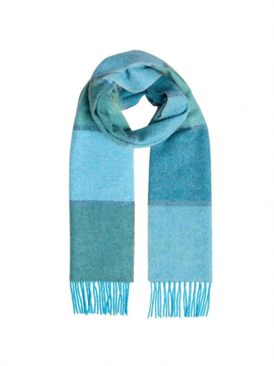 Organic Foxford Spring Stripe Lambswool Scarf Sophisticated