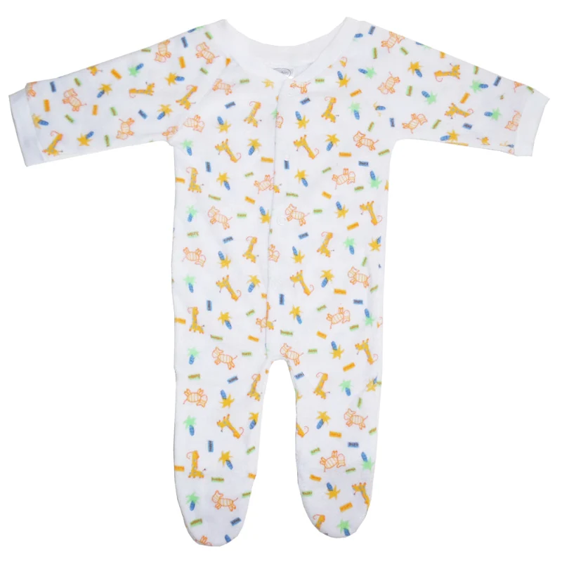 Environmentally Friendly Soft Cotton One-Piece with Animal Print Fast