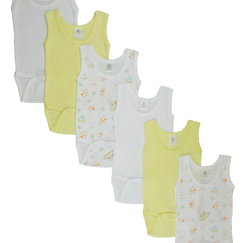 Green Bambini Baby Bodysuit Set – Soft Cotton Tank Tops 6 Pack High-Grade