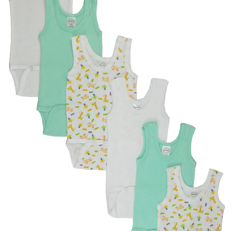 Bambini Baby Bodysuit Set – Soft Cotton Tank Tops Pack of 6 Fashionable