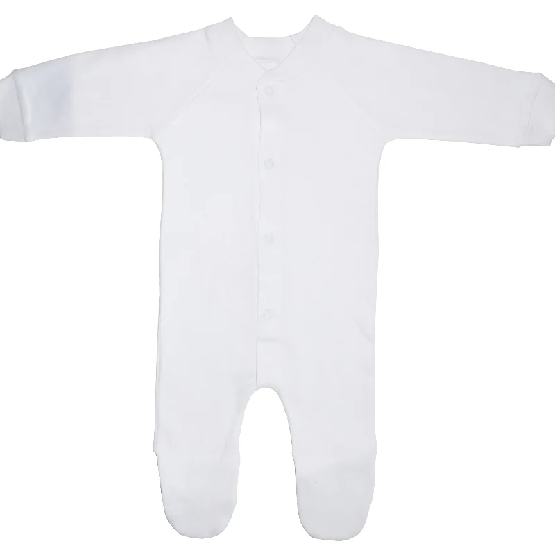 Innovative Bambini Baby White Footed Sleepsuit Convenient
